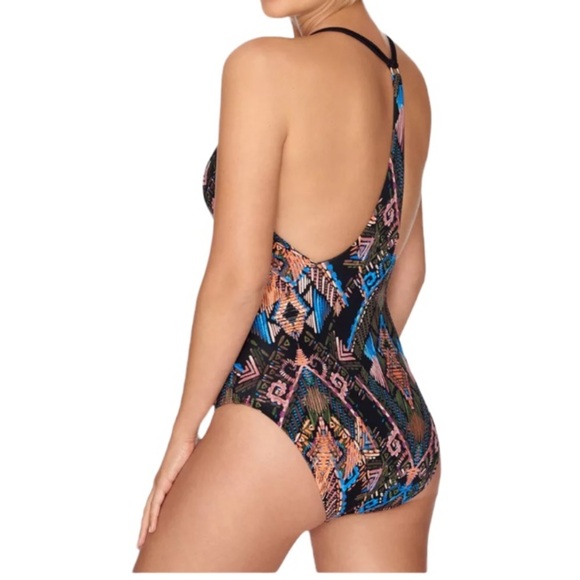 NEW Time and Tru Ethnic Wave One Piece Swimsuit Racerback S - Picture 15 of 15